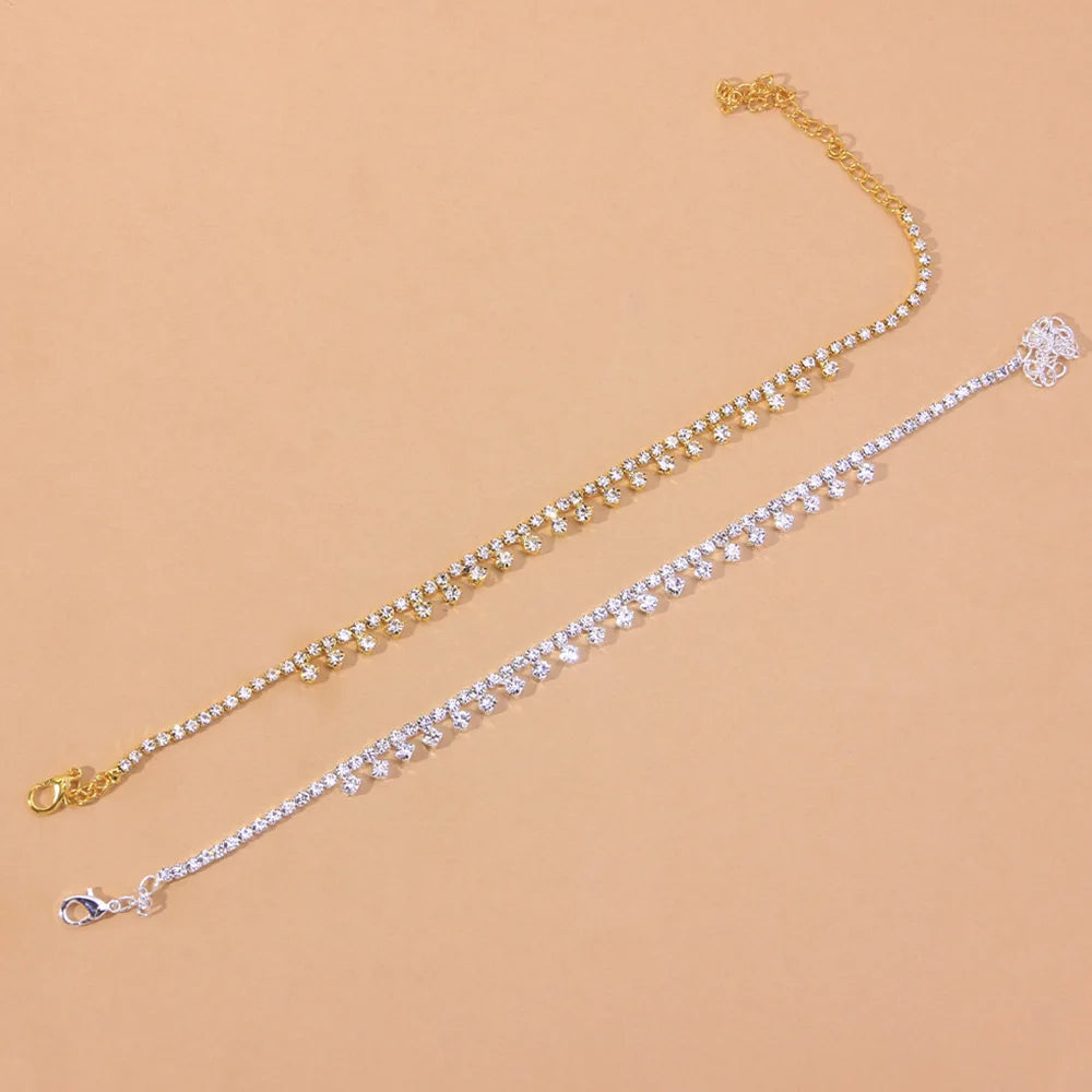 Bracelet de cheville avec strass