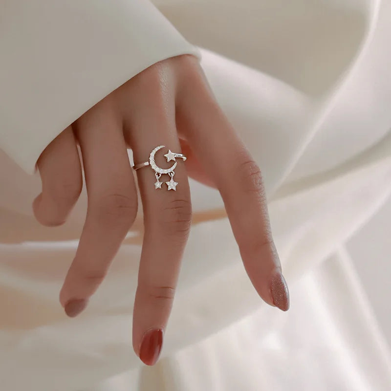 Bague à pampilles lunaires en argent 925 Lunar Elegance