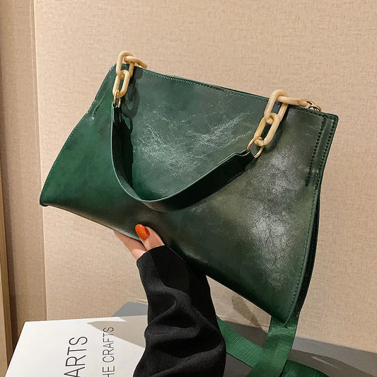 Elegante Umhängetasche aus weichem Leder – modische Handtasche mit großem Fassungsvermögen