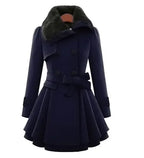 Women's Elegant Winter Wool Trench Coat