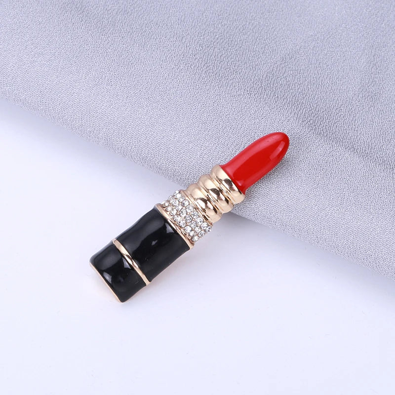 Enamel Crystal Lipstick Brooch – alternate view 3