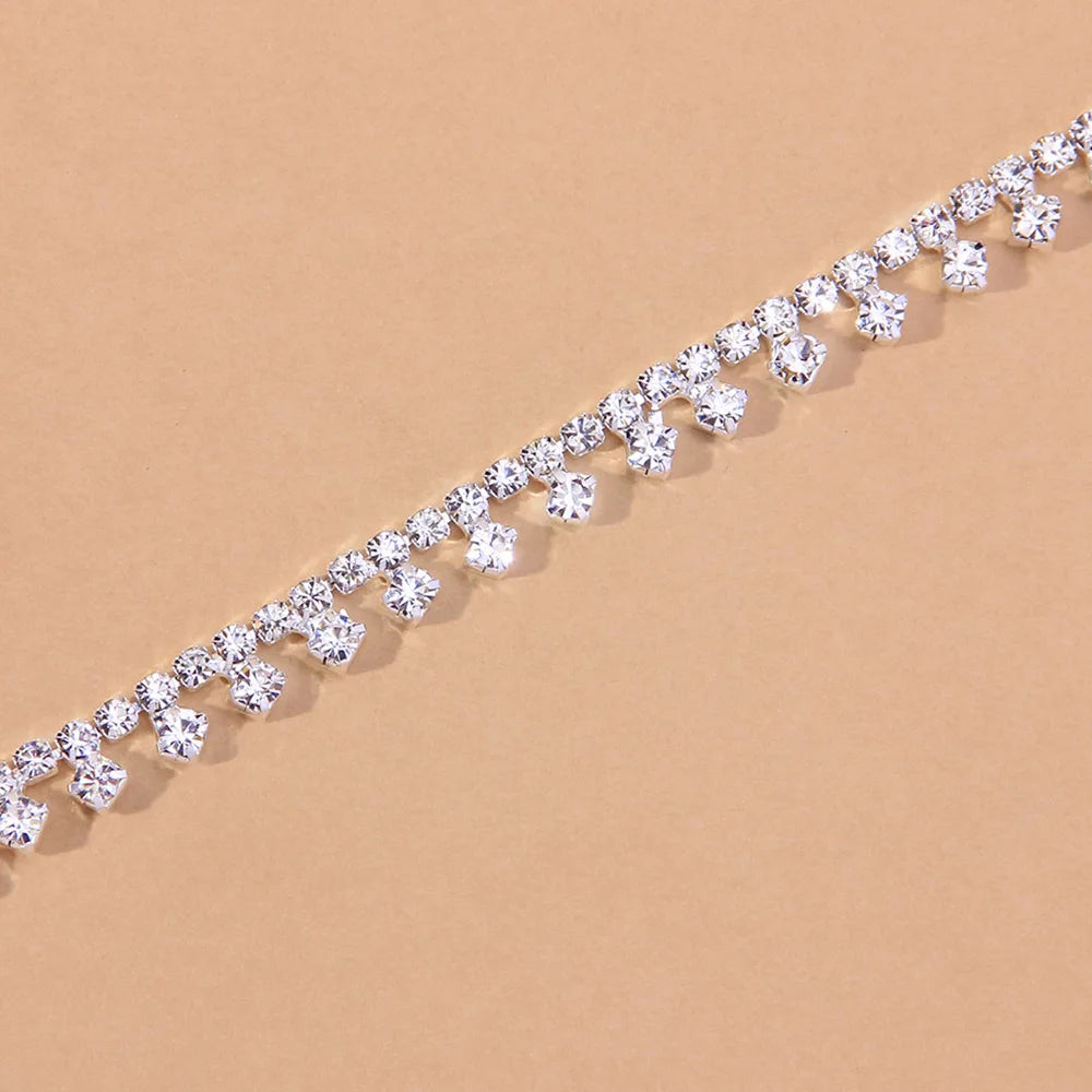 Rhinestone Drop Anklet