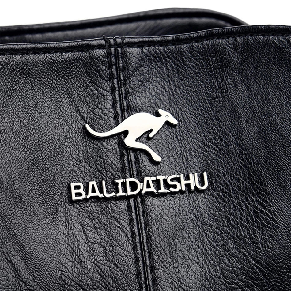 Elegante geborduurde leren tas en crossbodytas voor dames