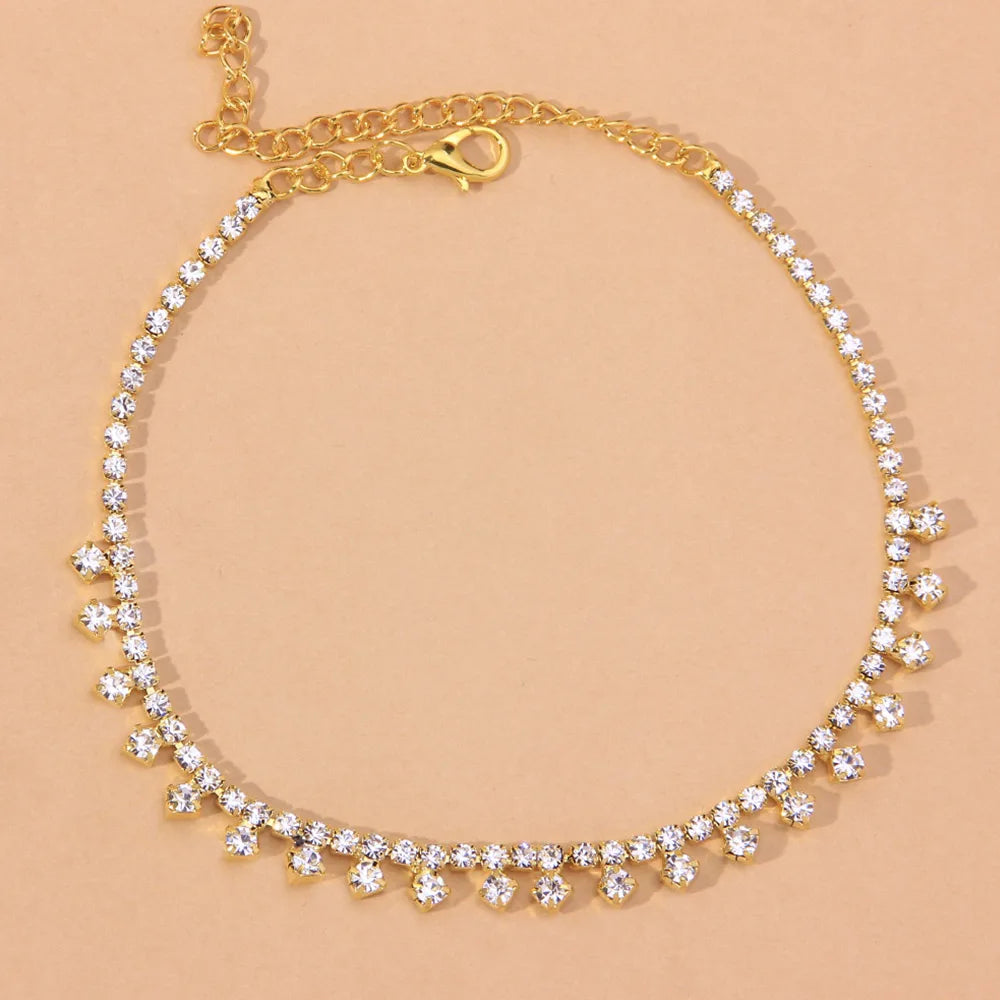 Rhinestone Drop Anklet