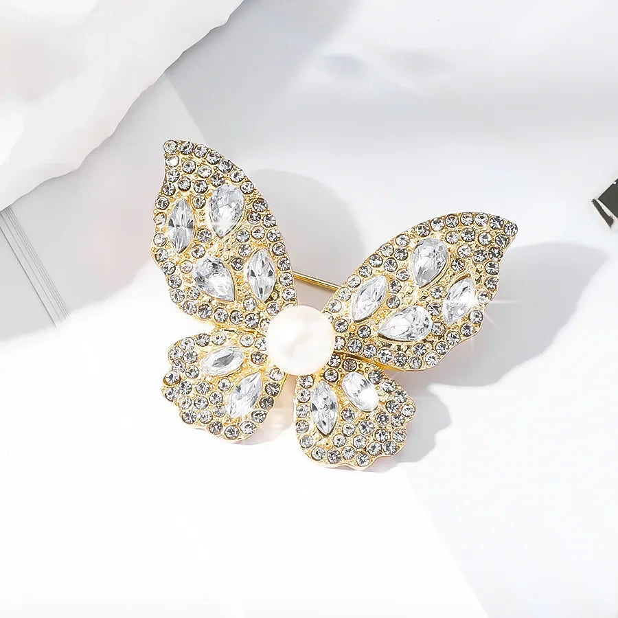 Crystal Butterfly Brooch