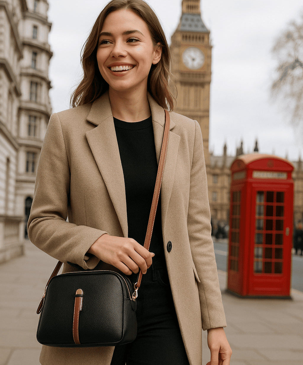 Sac à bandoulière de luxe en cuir véritable pour femme