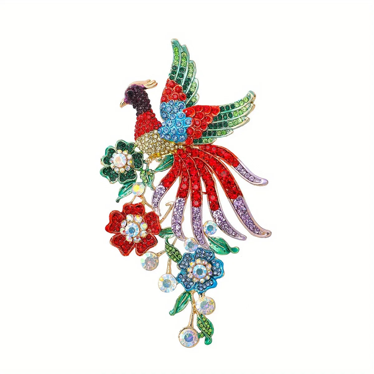 Vintage Crystal Phoenix Brooch