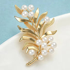 Faux Pearl Leaf Brooch – alternate view 3