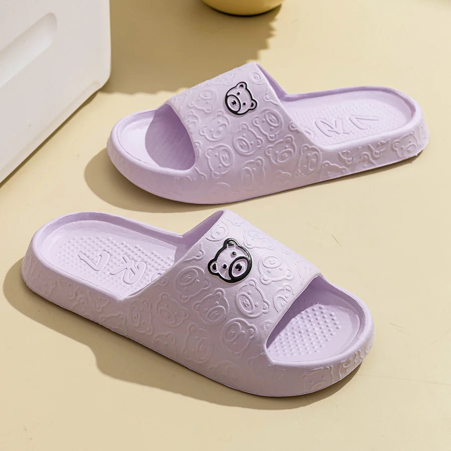 Charming Bear Print Women's Indoor Slippers
