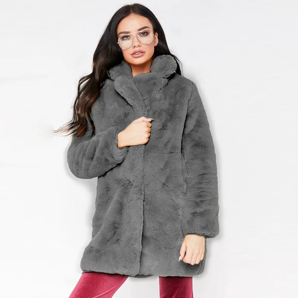 Winter Damen Kunstpelzmantel Hohe Qualität