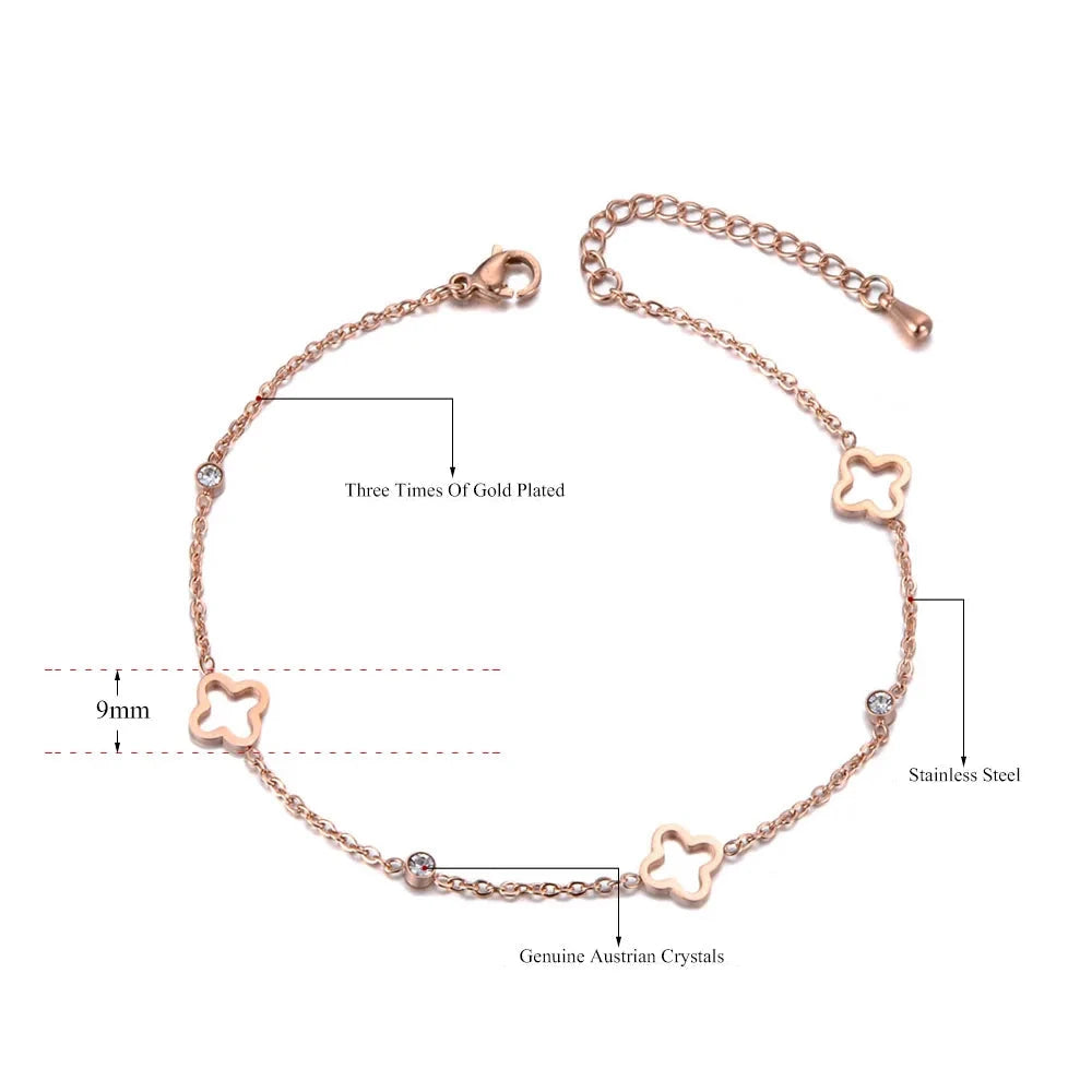 Bracelet de cheville à breloques en cristal