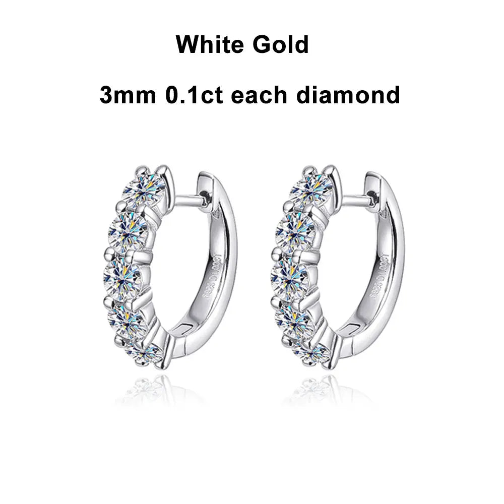 Dazzling Moissanite Loop Earrings in 18k White Gold