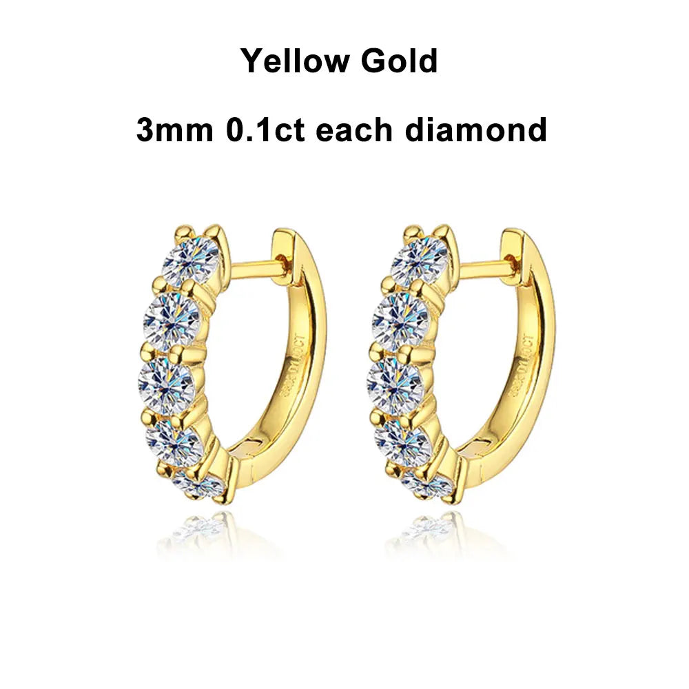 Dazzling Moissanite Loop Earrings in 18k Yellow Gold