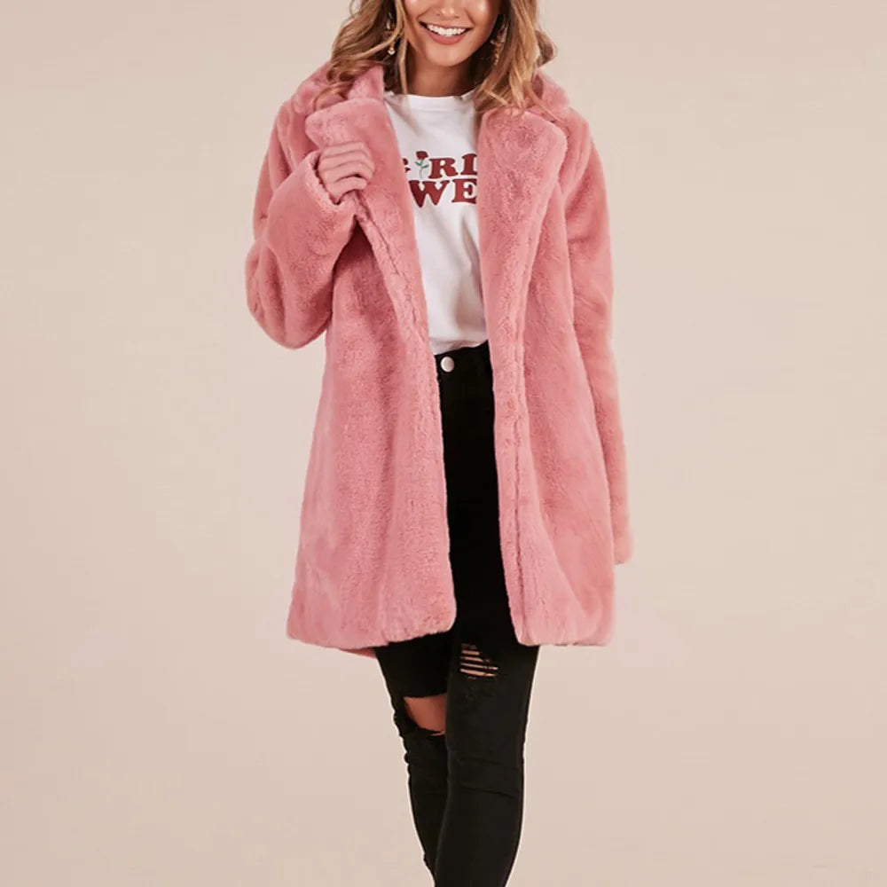 Winter Damen Kunstpelzmantel Hohe Qualität