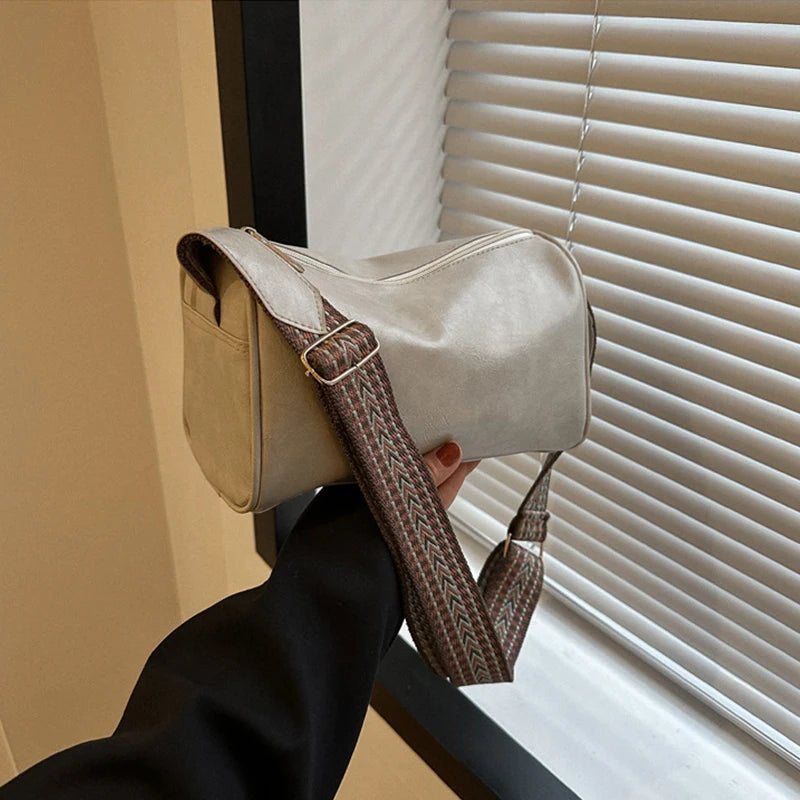 Chique vintage PU leren Boston handtas - modieuze crossbody