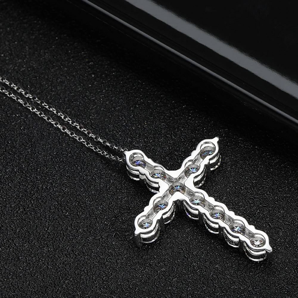 Luminous Moissanite Cross Necklace - Affordable Luxury