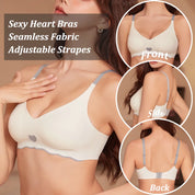 Seamless Push Up Bras with Heart Pattern for Women
