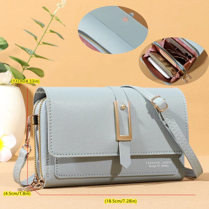 Sac bandoulière élégant pour femme - Porte-cartes et téléphone portable élégant
