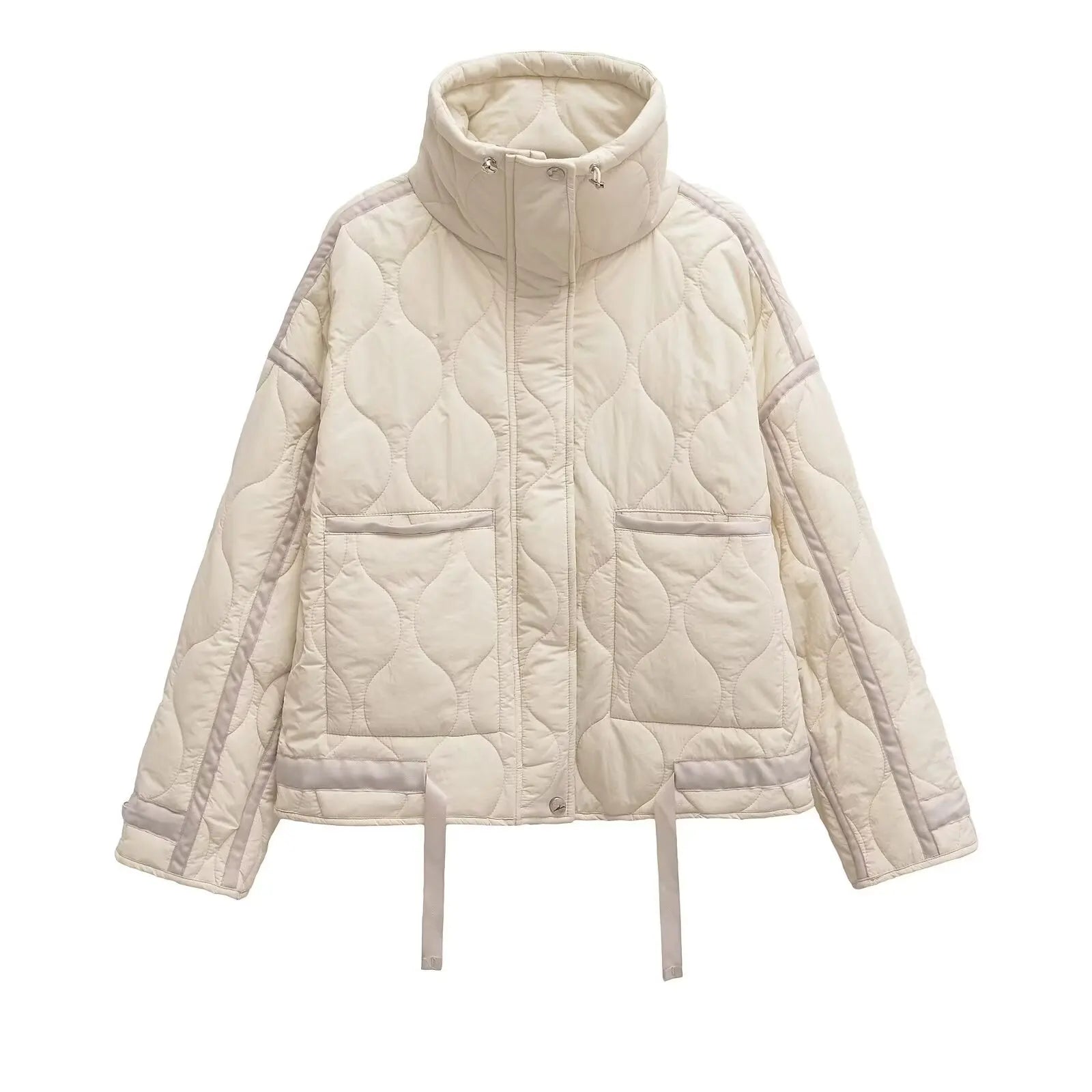 Chic Winter Stand Collar Loose Fit Women's Jacket