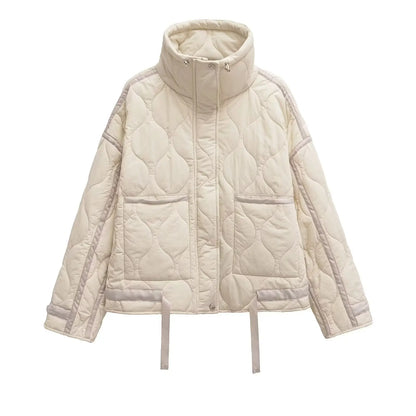 Chic Winter Stand Collar Loose Fit Women's Jacket