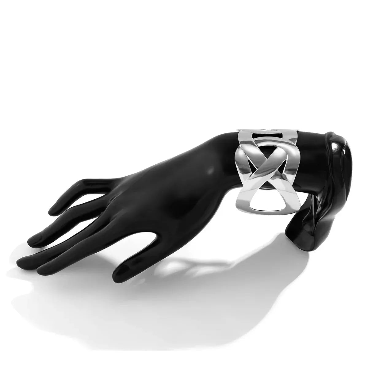 Bracelet manchette large et élégant à motif géométrique pour femme