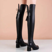 Overknee-Stiefel - Damen Plüsch-Langstiefel