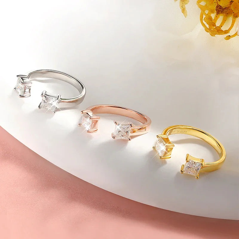 Ivictress Moissanite Luxe Ring - Een Glinsterend Juweel van Elegantie