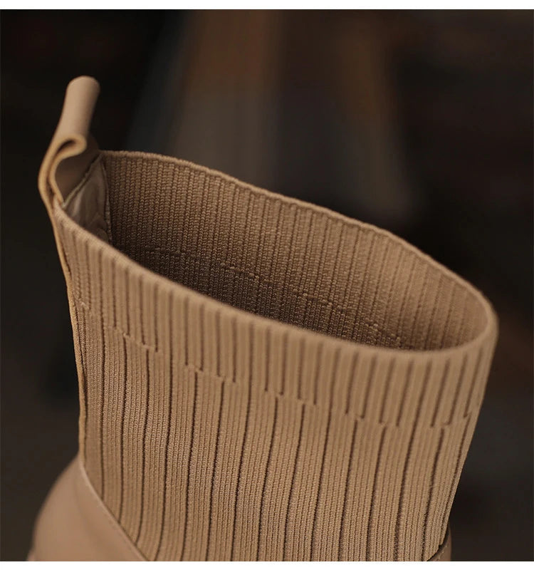 2024 Herbst Winter Gestrickte Kurze Stiefel Frauen