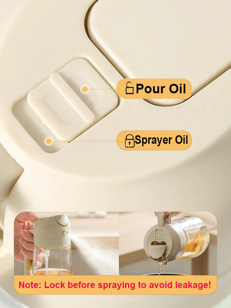 2-in-1 Olive Oil Spray & Pour Dispenser with Ergonomic Handle