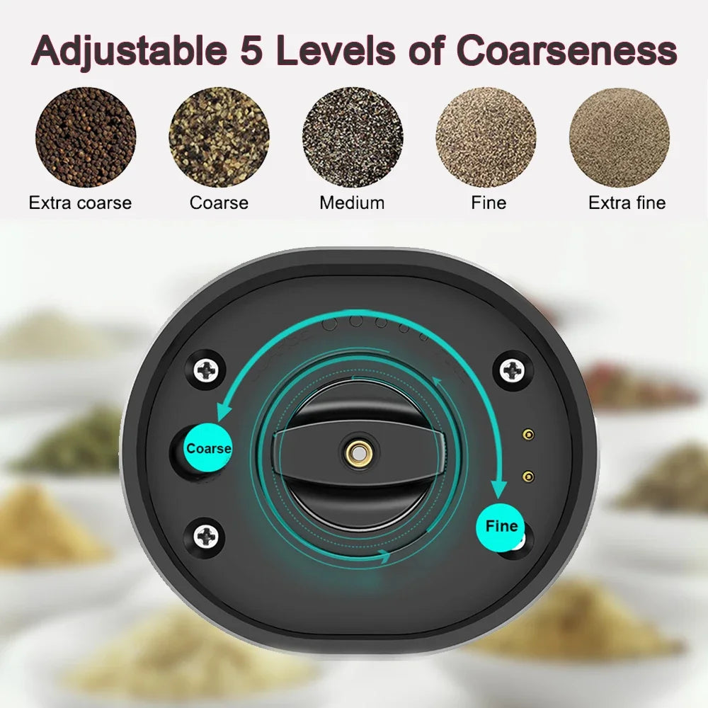USB Rechargeable Electric Salt and Pepper Grinder Set