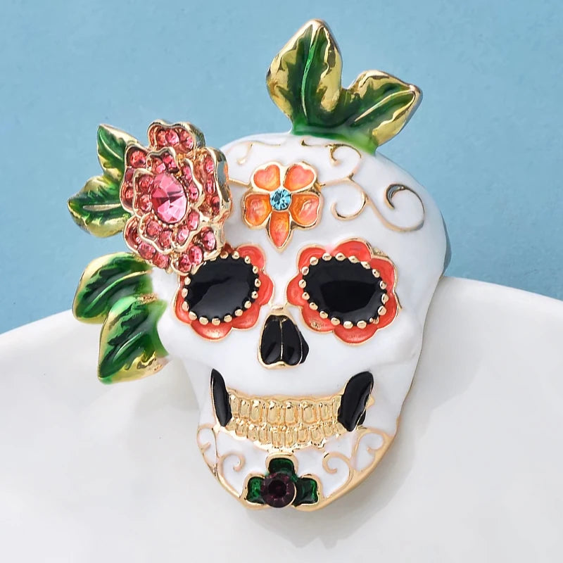 Enamel Skull Brooch – alternate view 2