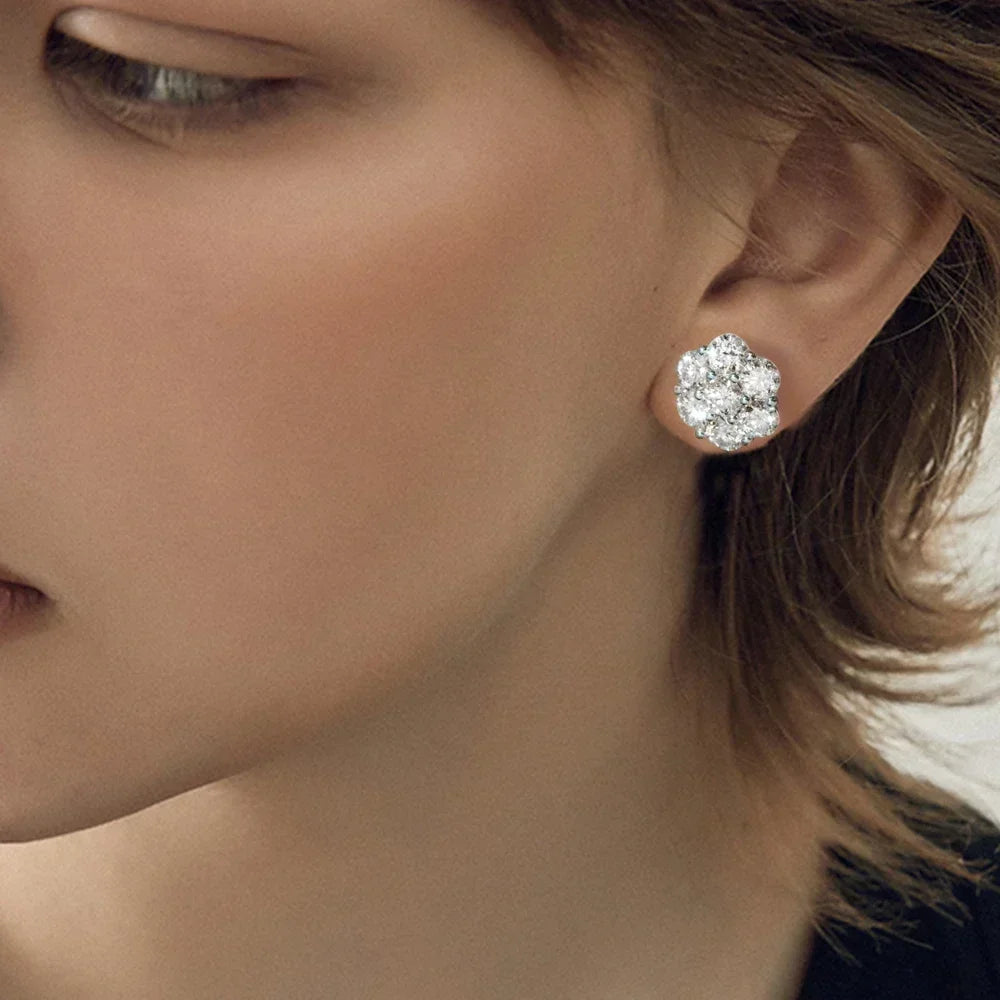 Prachtige Moissanite Bloem Oorbellen - Luxe Glans