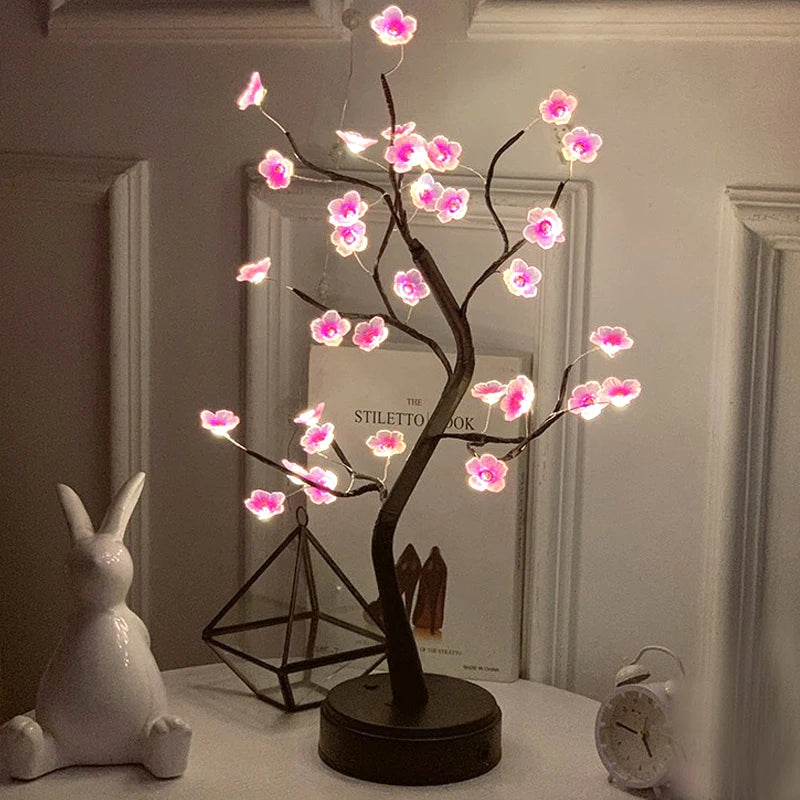 Enchanting LED Rose Leaf Table Lamp - USB Fairy Night Light