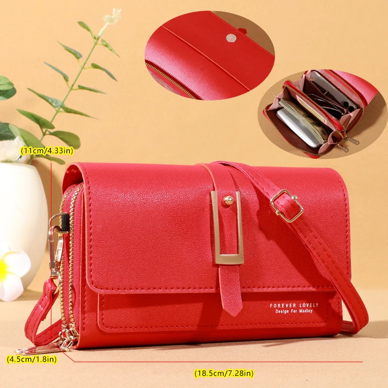 Sac bandoulière élégant pour femme - Porte-cartes et téléphone portable élégant
