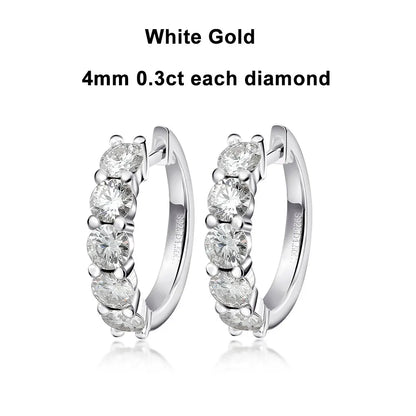 Dazzling Moissanite Loop Earrings in 18k White Gold