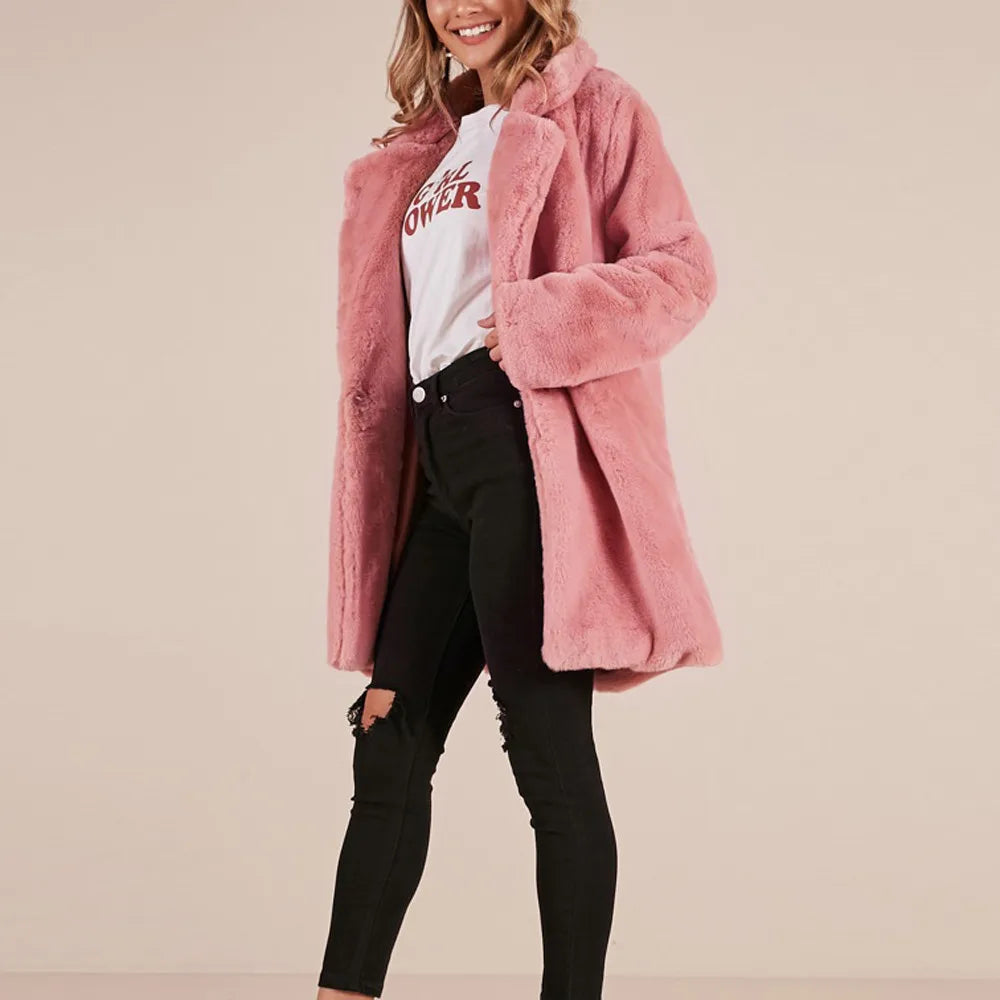 Winter Damen Kunstpelzmantel Hohe Qualität