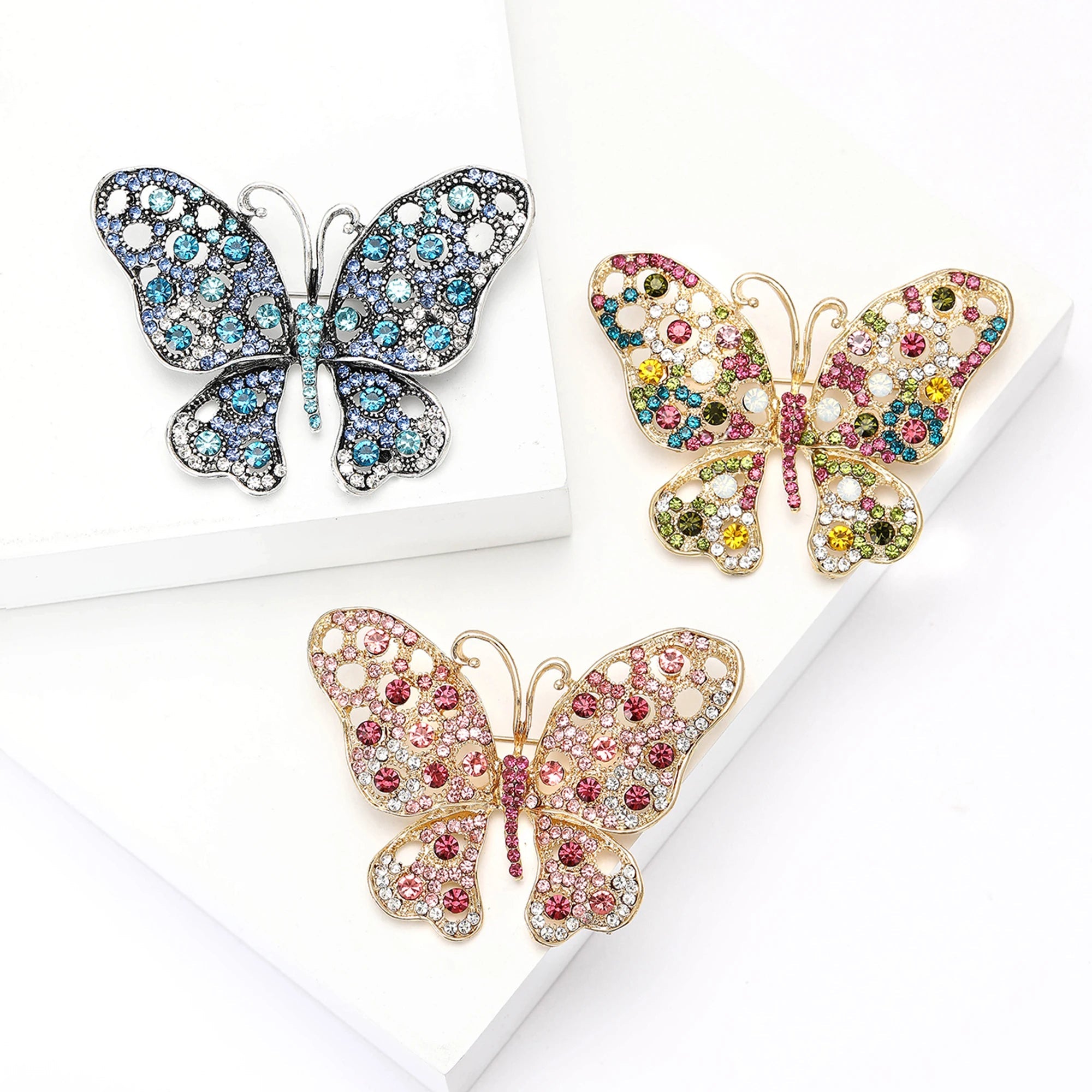 Vintage Crystal Butterfly Brooch – alternate view 3