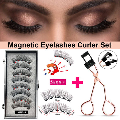 Magnetic Eyelashes Curler Set - 4 Pairs with Applicator