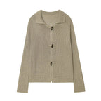 Chic Horn Button Knitted Cardigan for Women
