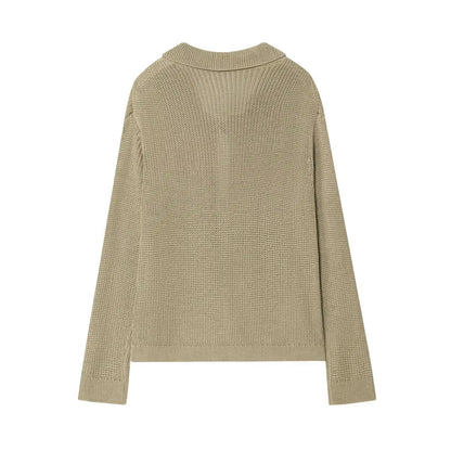 Chic Horn Button Knitted Cardigan for Women