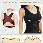 Women's 3-in-1 Bra with Buttons at the Waist for Posture and Shapewear