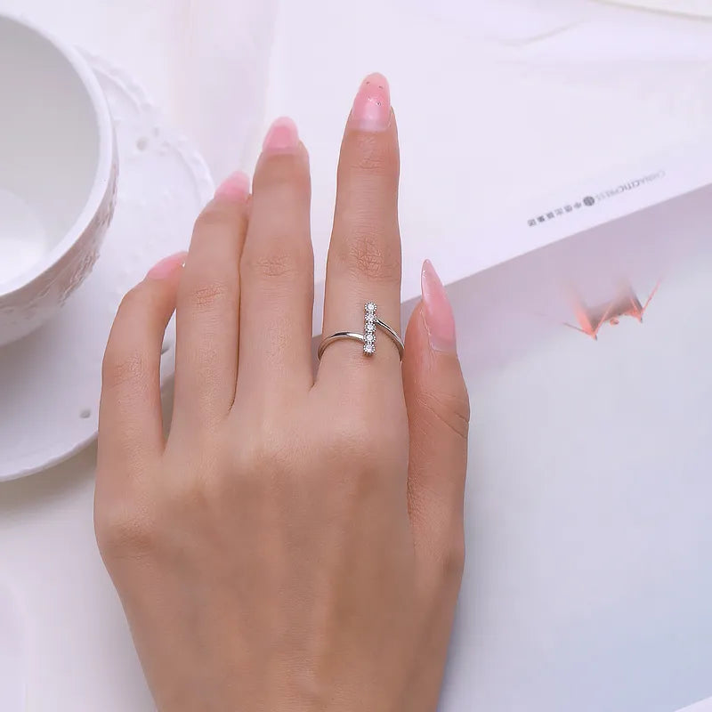 Bague délicate en argent sterling 925 authentique