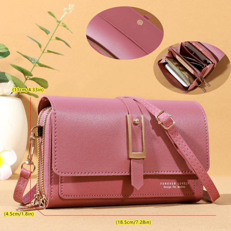 Sac bandoulière élégant pour femme - Porte-cartes et téléphone portable élégant