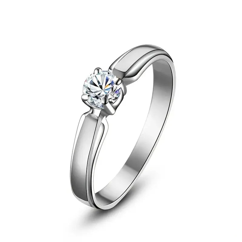 Bague de fiançailles élégante en oxyde de zirconium pour femme