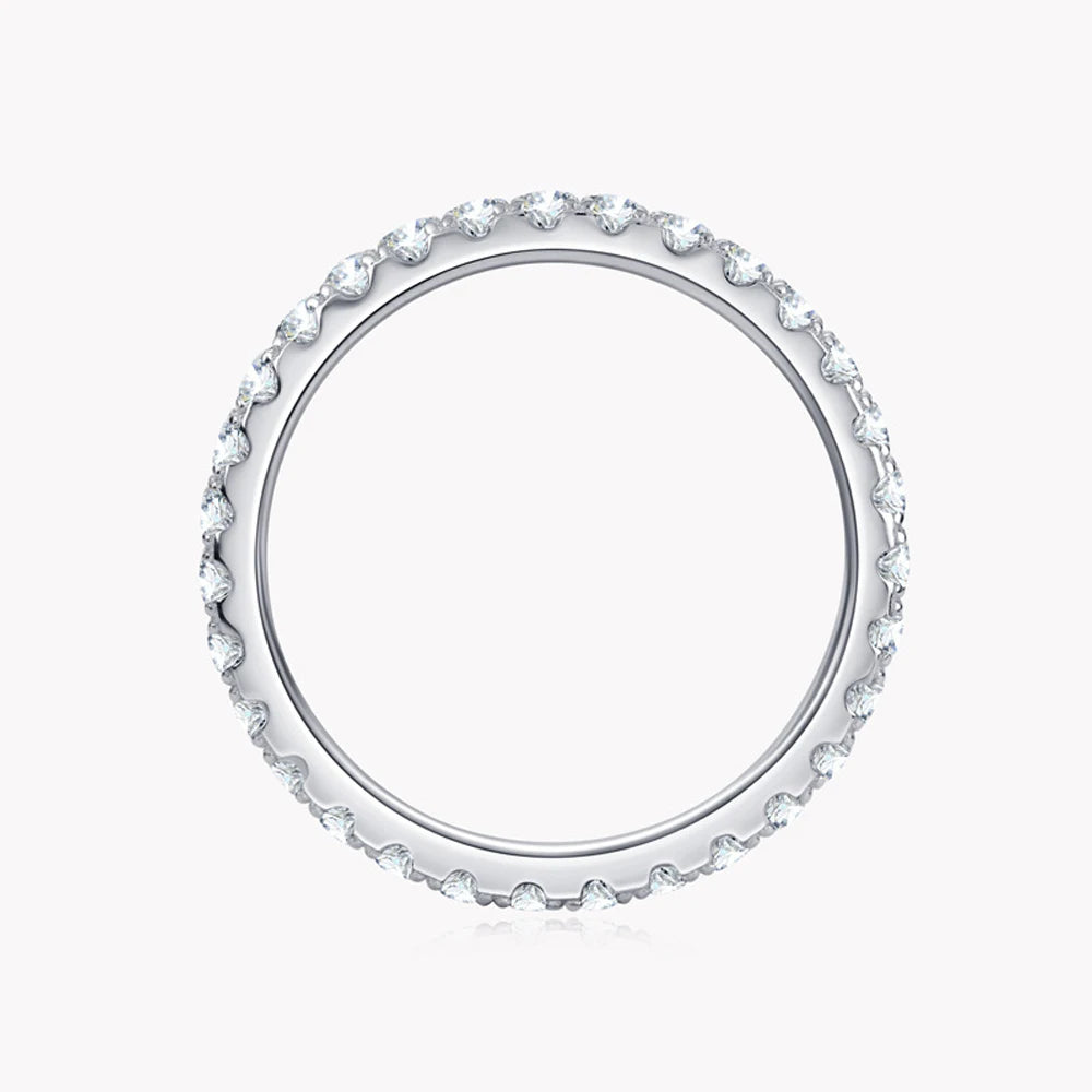 Exquisite Moissanite Eternity Band - 18k White Gold Luxury