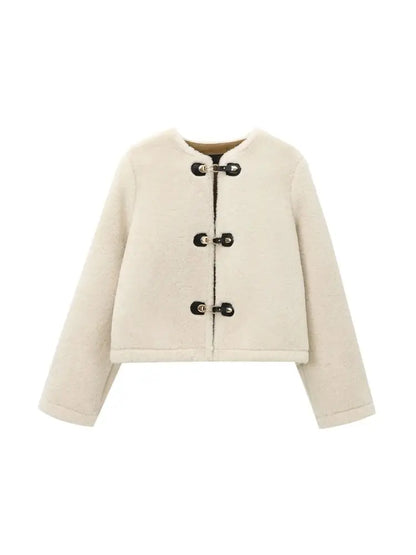 Luxurious Faux Fur Jacket with Toggle Closure