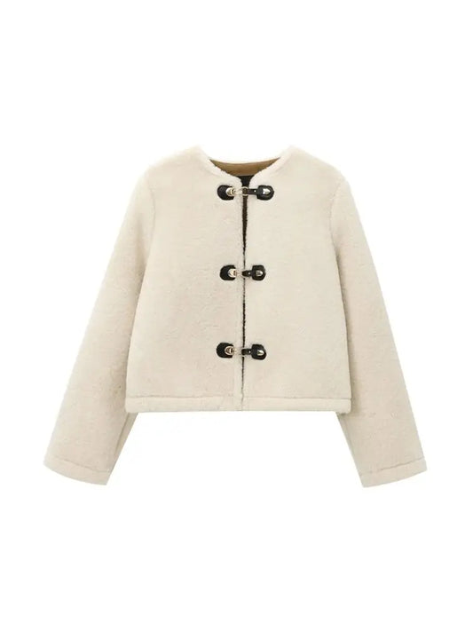 Luxurious Faux Fur Jacket with Toggle Closure