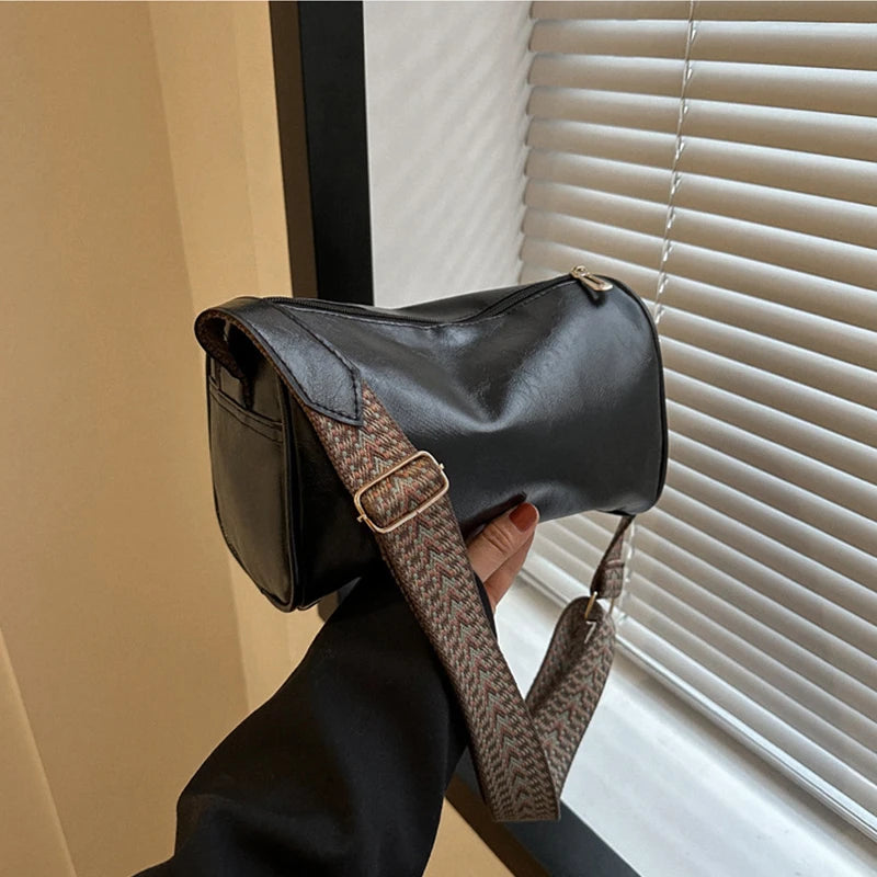 Chique vintage PU leren Boston handtas - modieuze crossbody