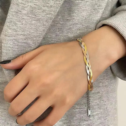 Elegantes Armband-Halsketten-Set aus Titanstahl