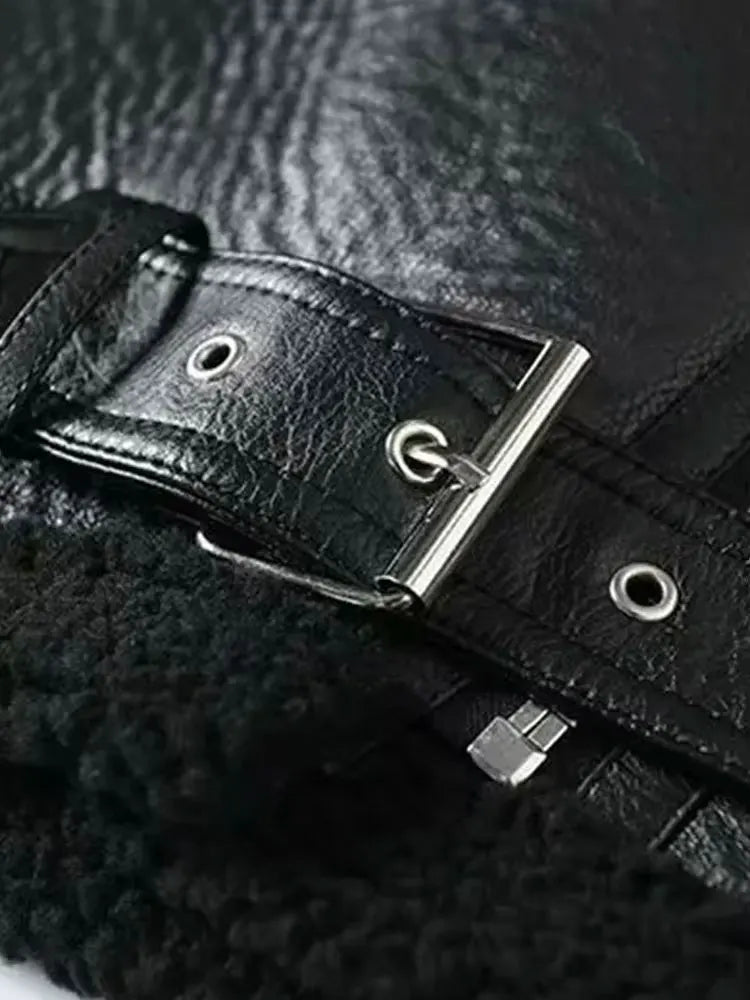 Women's Thick Warm Winter Faux Leather Oversized Jacket